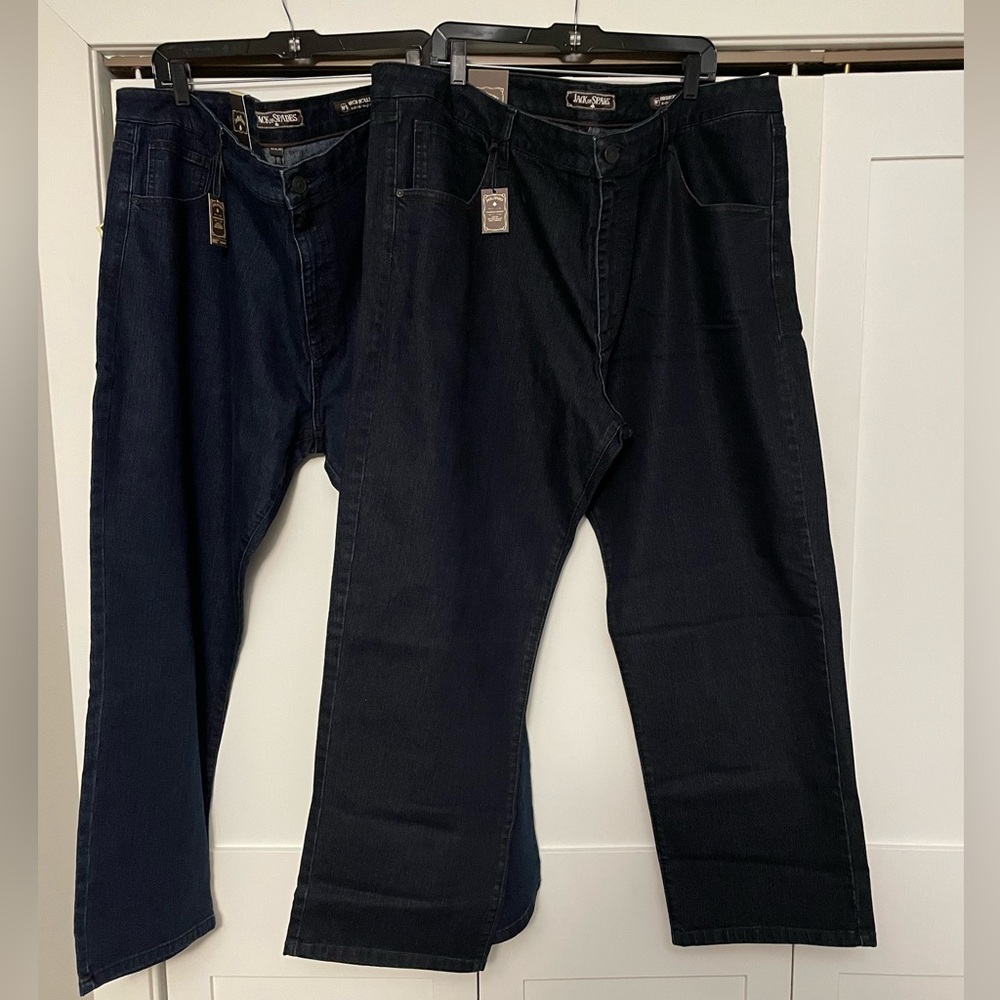 Two Pairs of Jack of Spades High Roller Classic Fit Straight Leg Jeans.